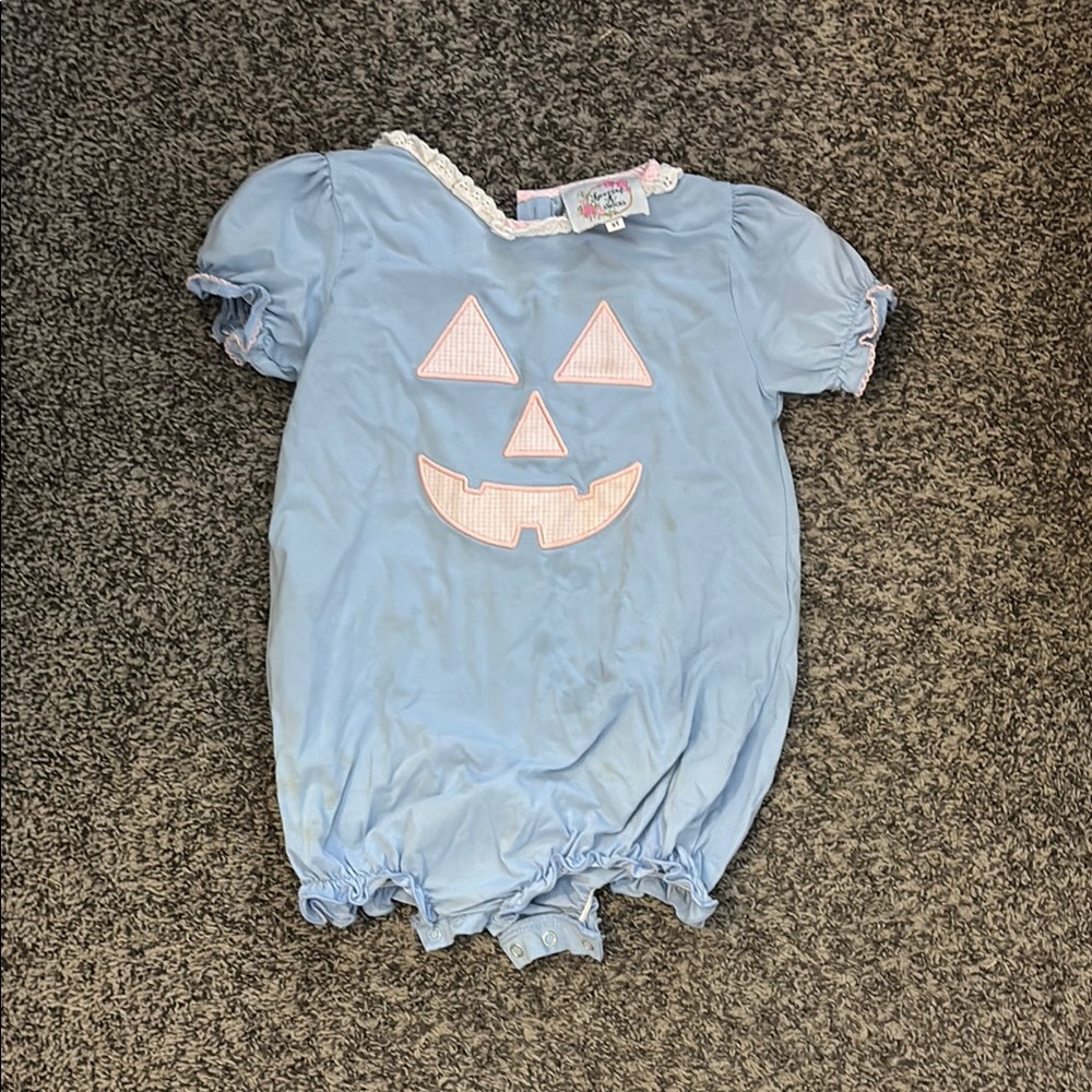 Adorable Light Blue Pumpkin Face Kids Costume